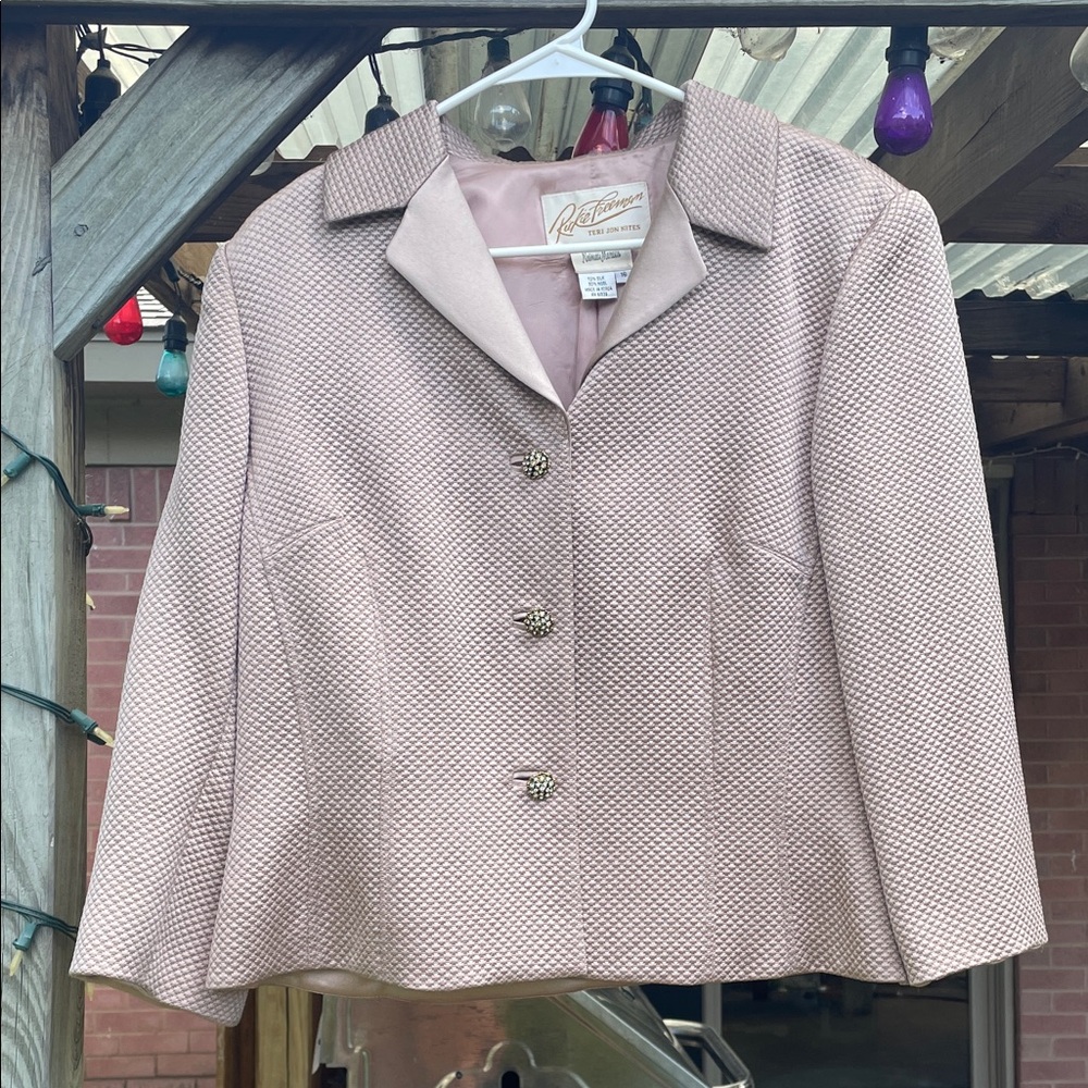 Rickie Freeman for Teri Jon nites lavender lilac Textured Blazer 16
